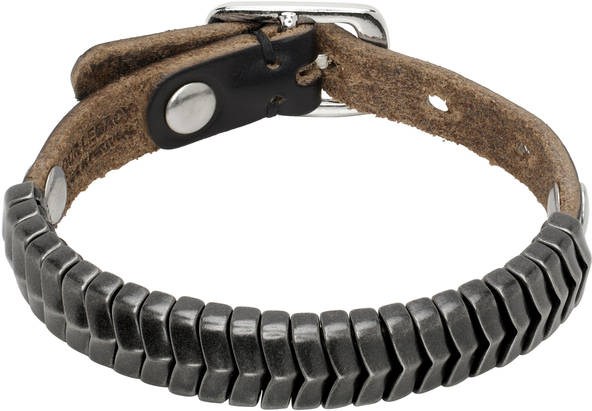 【OUR LEGACY】関税込★流行ブラウン★LEATHER BRACELET Our Legacy - Wave Bracelet Burgundy Chromexcel Leather