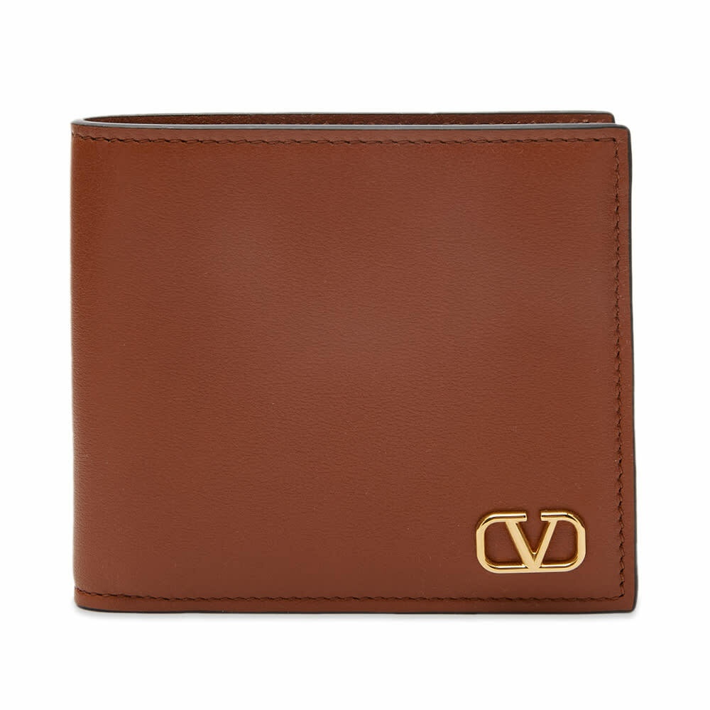 Photo: Valentino Men's V Logo Leather Billfold Wallet in Saddlery