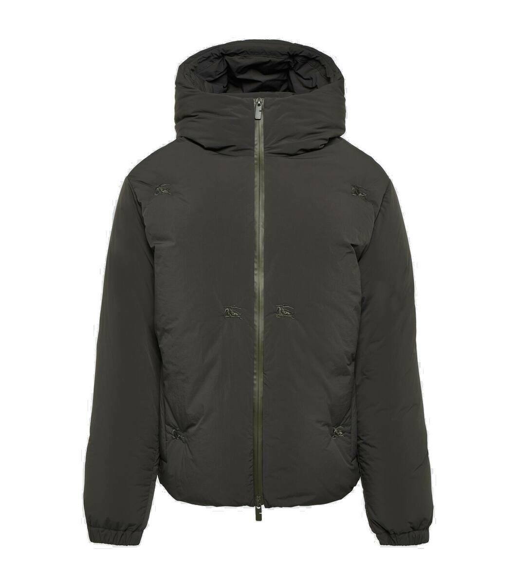 Burberry logo appliqué nylon puffer coat - Grey