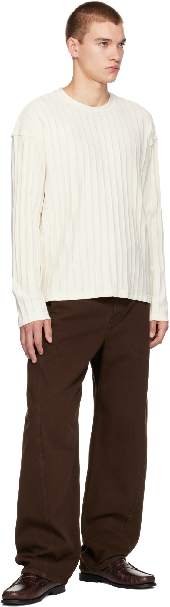 mfpen Off-White Round Neck Sweater