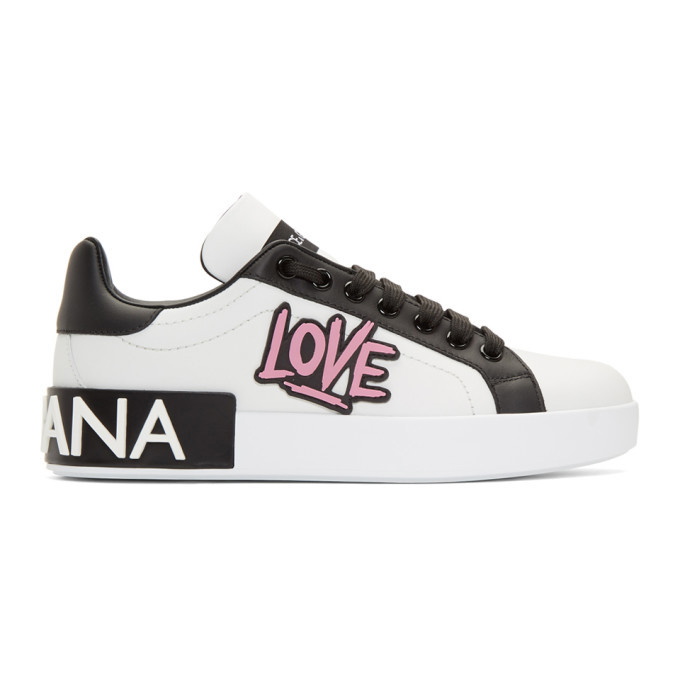 passager Forfølgelse Annoncør Dolce and Gabbana White Low-Top Love Sneakers Dolce & Gabbana
