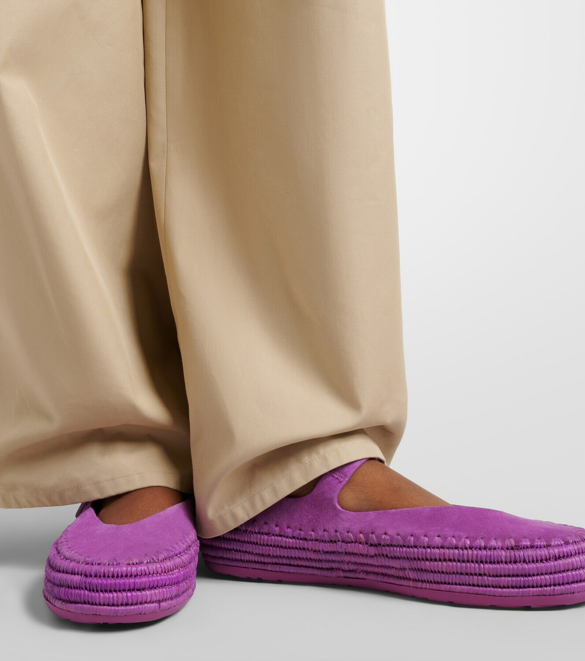 Loewe Paula's Ibiza Rio suede Mary Jane flats