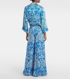 Poupette St Barth Clea high-rise printed wide-leg pants