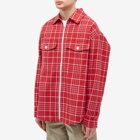 Jacquemus Men's Mountain Jacket in Dark Red Check