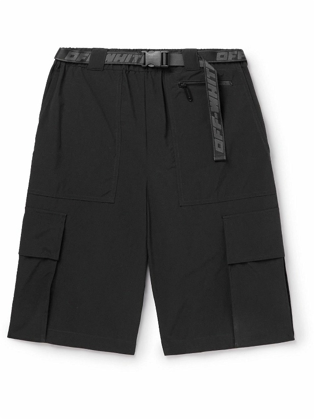 Photo: Off-White - Indust Wide-Leg Belted Shell Cargo Shorts - Gray