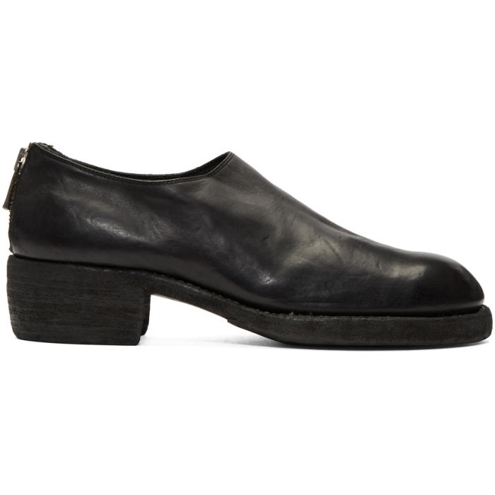 Photo: Guidi Black Zip-Up Loafers