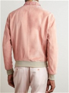 TOM FORD - Members Only Slim-Fit Leather-Trimmed Suede Bomber Jacket - Pink