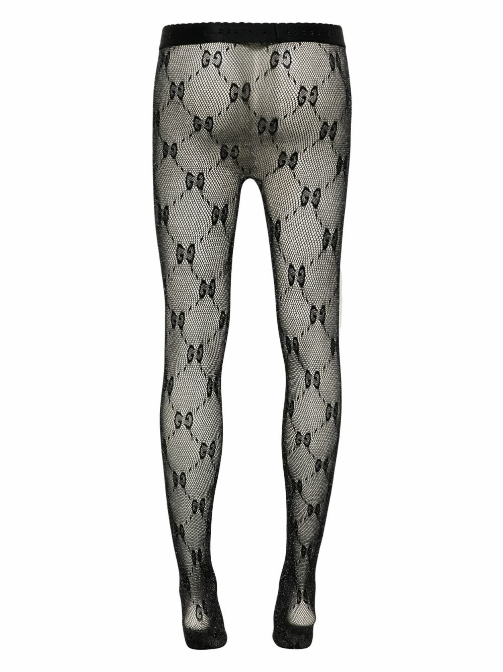 タイツ・ソックス GG Lurex Detailed Knitted Tights Pantyhose Gucci GG Lurex Detailed Knitted Tights Pantyhose - Runway
