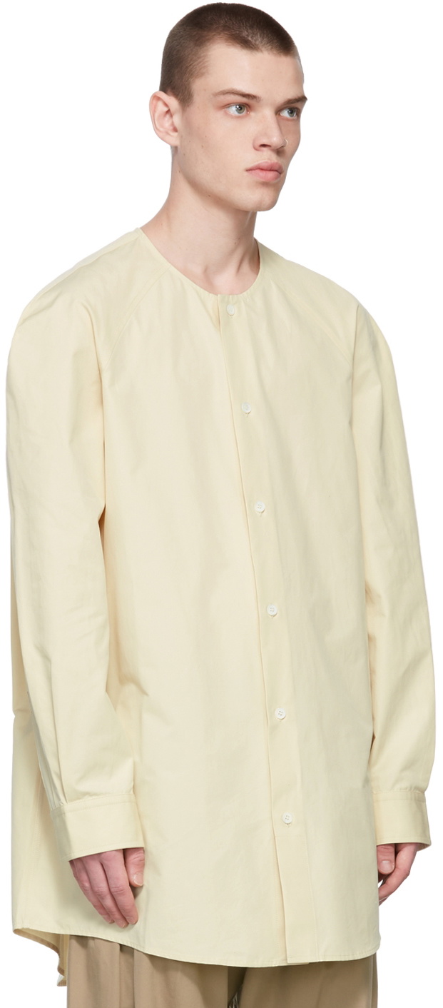 Hed Mayner Off-White Collarless Raglan Shirt Hed Mayner
