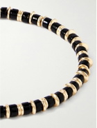 Peyote Bird - Oakland 14-Karat Gold-Plated Onyx and Turquoise Beaded Bracelet