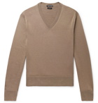 TOM FORD - Slim-Fit Silk and Wool-Blend Sweater - Neutrals