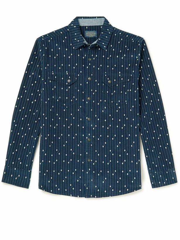 Photo: Pendleton - Cotton-Corduroy Jacquard Shirt - Blue