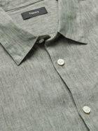 THEORY - Irving Mélange Linen Shirt - Green