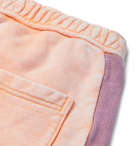 Cav Empt - Acid-Washed Striped Loopback Cotton-Jersey Drawstring Shorts - Orange