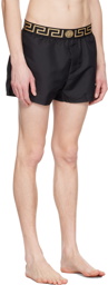 Versace Underwear Black Greca Border Swim Shorts