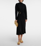 Bottega Veneta Gathered crêpe jersey midi dress