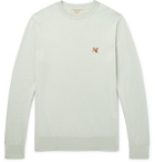 Maison Kitsuné - Logo-Appliquéd Wool Sweater - Gray