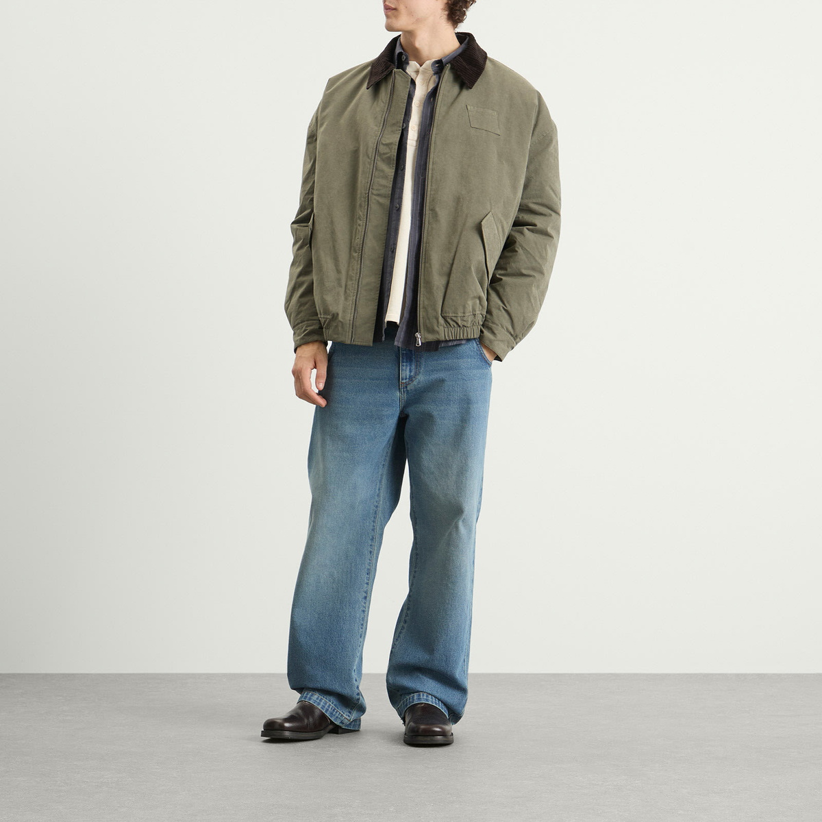 Le Père Men's Blouson Jacket in Olive