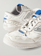 Balenciaga - Hamptons Logo-Appliquéd Distressed Leather Sneakers - White