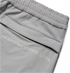 Undercover - Valentino Tapered Printed and Embroidered Nylon-Blend Sweatpants - Gray