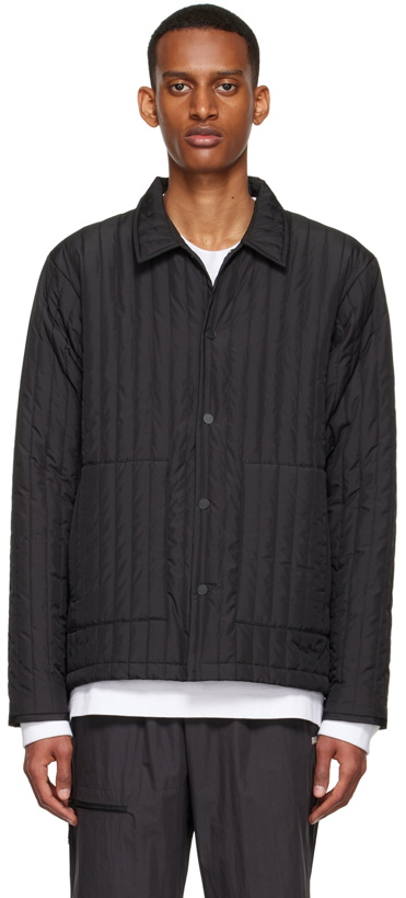Photo: RAINS Black Polyester Quilted Jacket