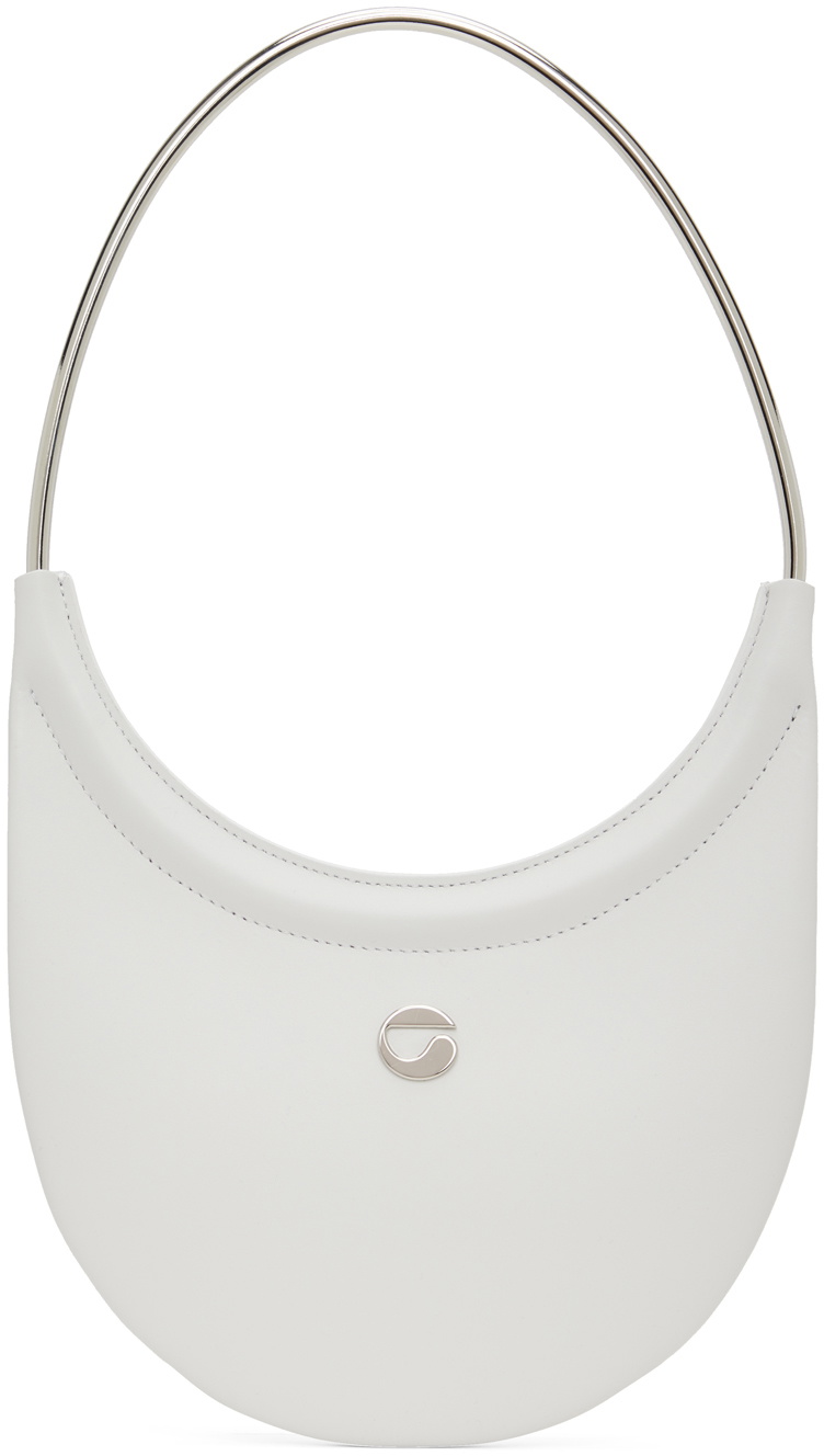 トートバッグ COPERNI Embellished Fabric Ring Swipe Shoulder Bag Coperni White Ring Swipe Bag Coperni