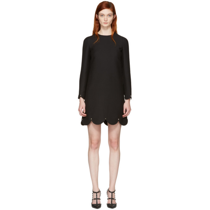 Photo: Valentino Black Scallop Rockstud Dress