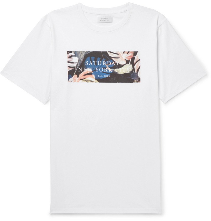 Photo: Saturdays NYC - Monstera Printed Cotton-Jersey T-Shirt - Men - White