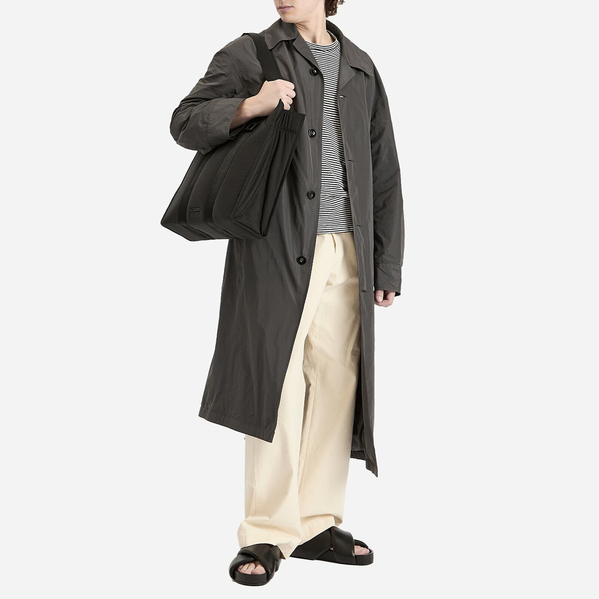 Jil Sander Men's Sport Trench Coat in Asphalt Jil Sander