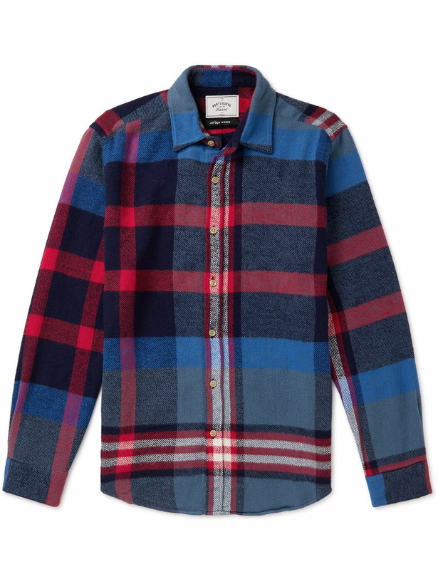 Photo: Portuguese Flannel - Checked Cotton-Flannel Shirt - Red