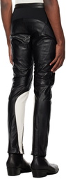 System Black Biker Faux-Leather Trousers