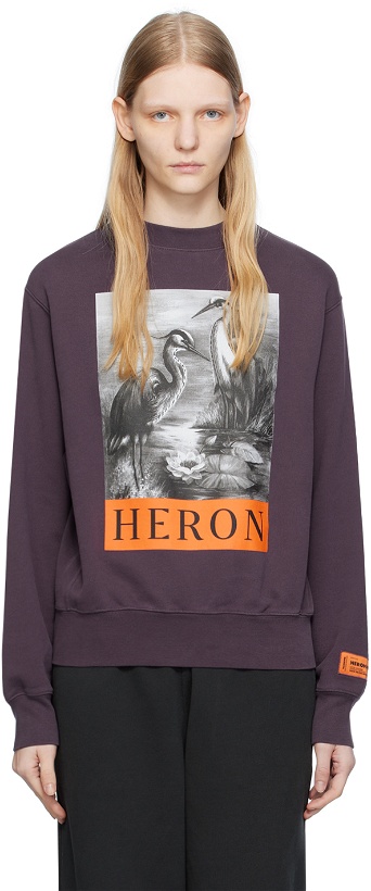 Photo: Heron Preston Purple Graphic Sweatshirt