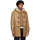 Schott Tan Noah NYC Edition Shearling Toggle Coat