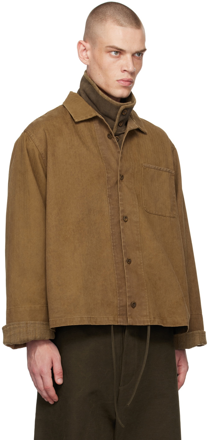 Aviva Jifei Xue Brown Boxy Shirt