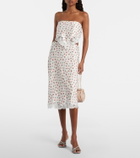 Posse Fae lace-trimmed printed midi skirt