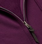 TOM FORD - Fleece-Back Cotton-Jersey Zip-Up Hoodie - Purple