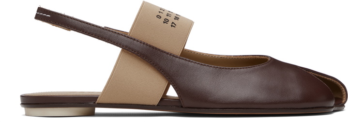 Photo: MM6 Maison Margiela Brown Anatomic Numeric Slingback Sandals