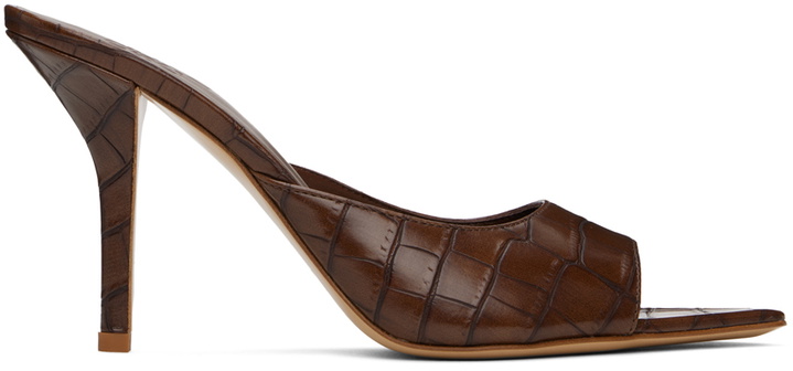 Photo: GIABORGHINI Brown Perni 04 Croc Heeled Sandals