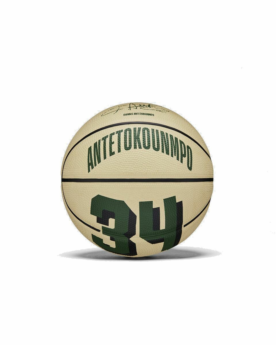 Photo: Wilson Nba Player Icon Mini Basketball Giannis Size 3 Green|Beige - Mens - Sports Equipment