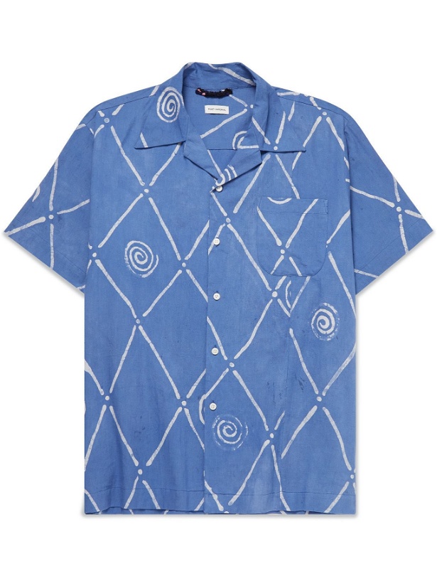 Photo: Post-Imperial - Camp-Collar Printed Cotton Shirt - Blue