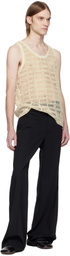 CMMN SWDN SSENSE Exclusive Beige Crocheted Cotton Tank Top