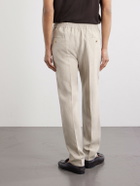 De Petrillo - Straight-Leg Pleated Linen Suit Trousers - Neutrals