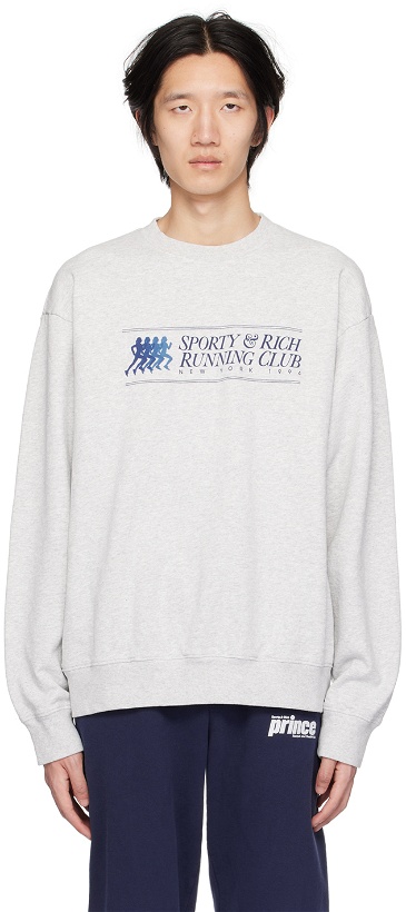 Photo: Sporty & Rich Gray '94 Running Club' Sweatshirt