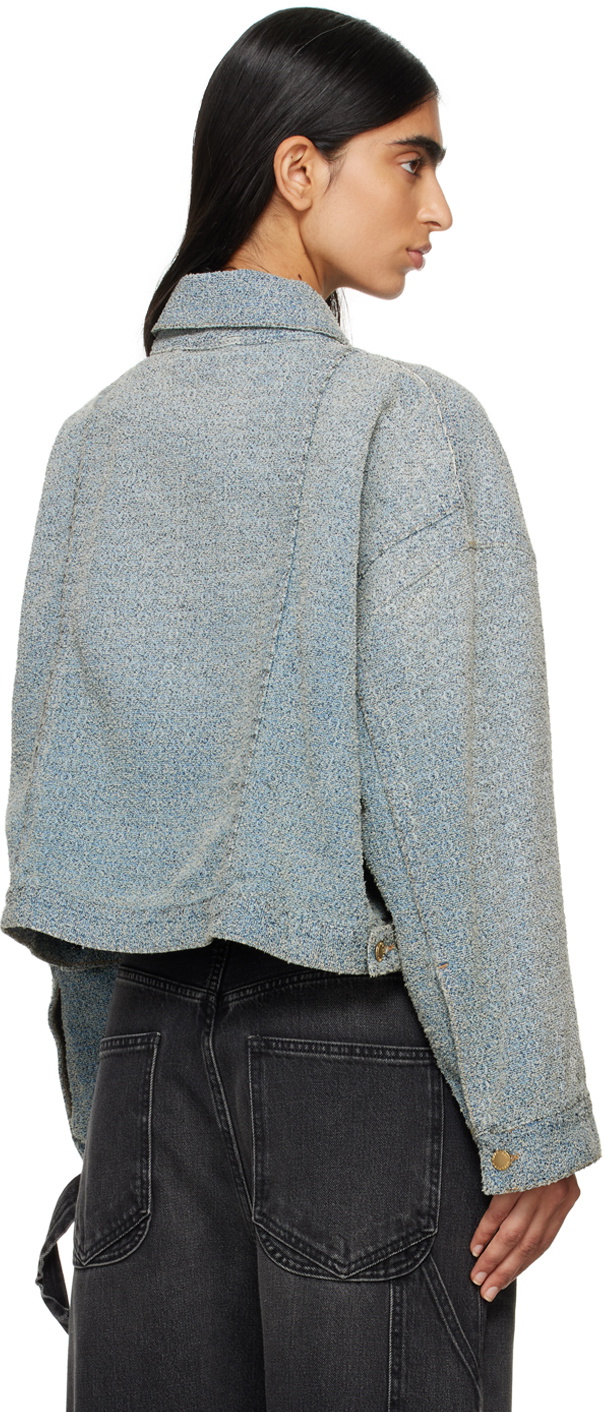DARKPARK Blue Gigi Bouclé Cropped Jacket DARKPARK