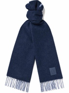 LOEWE - Logo-Appliquéd Fringed Wool and Cashmere-Blend Scarf