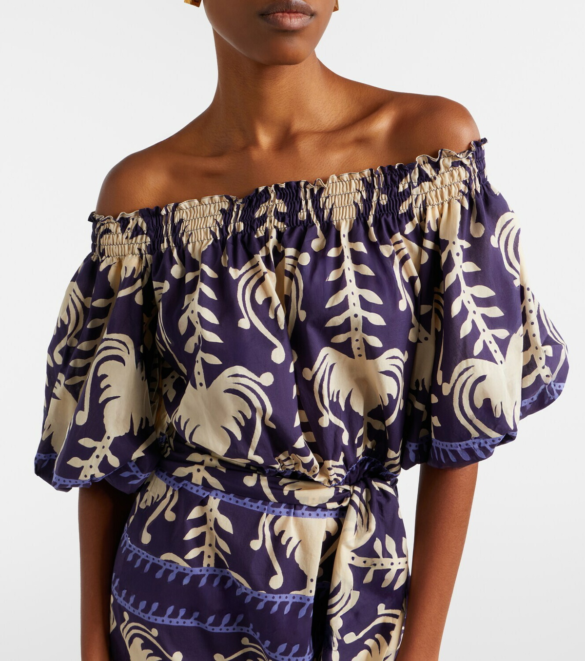 Johanna Ortiz Harbour Hues printed poplin midi dress