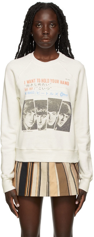 Photo: Re/Done White 'Hold Your Hand' Sweatshirt