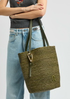 Rabanne Logo Raffia Tote - Khaki - One Size