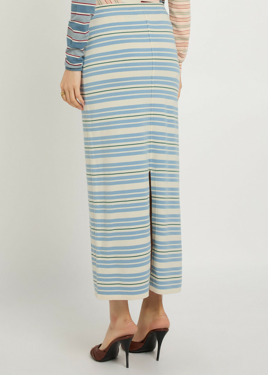 Zimmermann Rebellion Striped Knit Midi Skirt Multicoloured 1