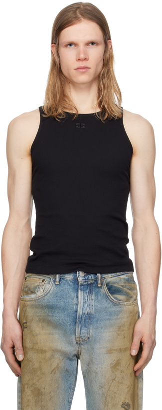 Photo: GANNI Black Soft Cotton Rib Tank Top